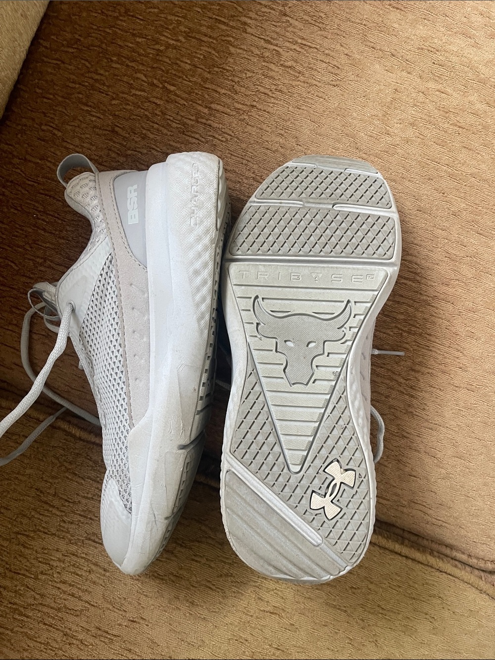 Under Armour Project Rock Training Shoes in Off-White/Light Gray